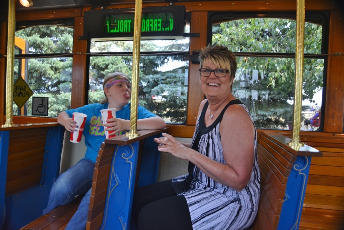 on the trolley